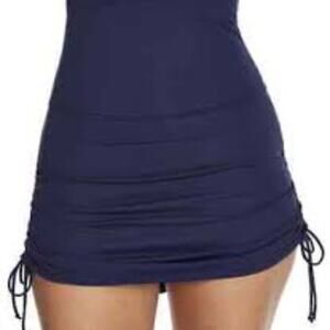 ANNE COLE WOMEN'S HIGH WAISTED X-LARGE NAVY SWIMMING SKIRT BRAND NEW WITH TAGS